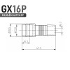Разъем GX16-P кабельный, штекер, IP55 (2–10 контактов)