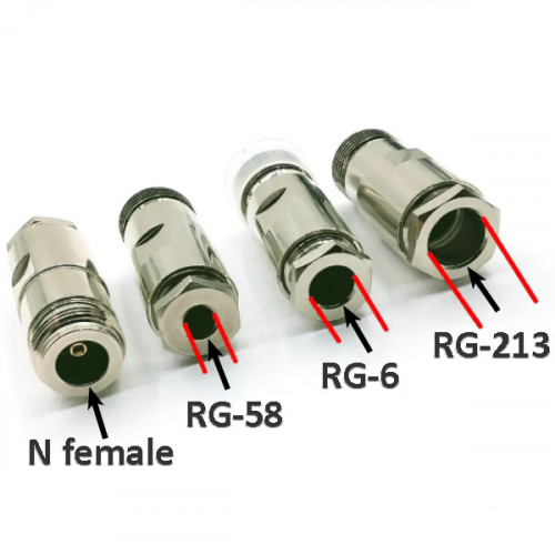 Разъем N-212/5D N (female) 5D-FB сборный под пайку