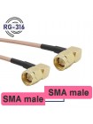 Пигтейл SMA male - SMA male угловые разъемы, кабель RG-316