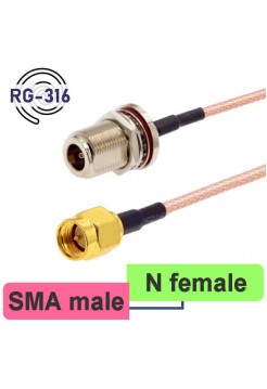 SMA male - N female пигтейл 20см