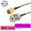 Адаптер (пигтейл) SMA (male) - UHF (female), RG-316, 20см