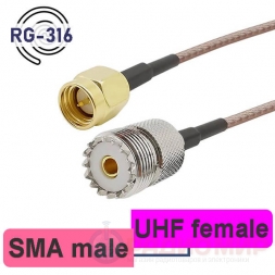 SMA male - UHF female пигтейл 20см