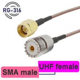 SMA male - UHF female пигтейл 20см