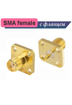 SMA female розетка приборная, с фланцем