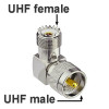 UHF штекер - UHF гнездо, угловой переходник, U412
