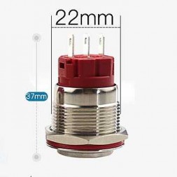 Кнопка с фиксацией, металл 22мм. Кнопка с фиксацией, металл 22мм.
