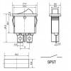Переключатель ON-OFF мини 2 контакта (монт. 19×7 мм) KCD1