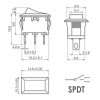 Мини переключатель KCD11 ON-OFF-ON 3 контакта SPDT 10×15 мм