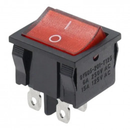 ON-OFF (монт. 22×19 мм) широкий c подсветкой, 4 конт. 6A/250V KCD2