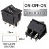 Сдвоенный переключатель ON-OFF-ON (ВКЛ-ВЫКЛ-ВКЛ) 6 контактов KCD4