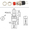 Кнопка PBS-10B-2 без фиксации OFF-(ON) 2 pin 1A 250V