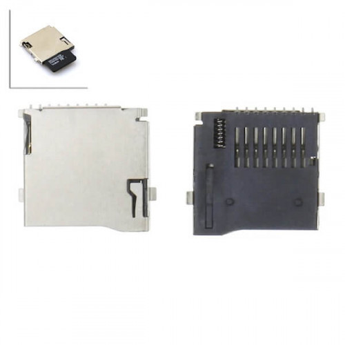 MicroSD SMD 9pin ejector, держатель карт micro-SD