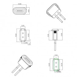 USB Type-C разъем "мама" монтажный