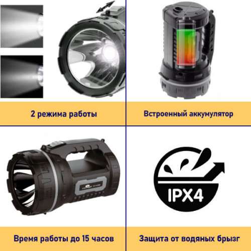 Большой фонарь со встроенным аккумулятором PT-FLR40