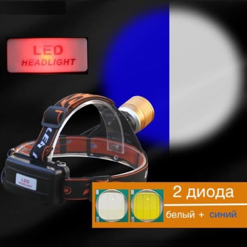 Фонарь аккумуляторный налобный PT-FLG17 +ZOOM
