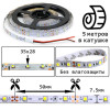 Светодиодная LED лента, питание 12В, SMD3528, 60штук на 1м, IP20 открытая