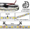 Светодиодная LED лента, питание 12В, SMD5050, 60штук на 1м, IP20 открытая