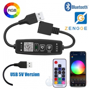 USB контроллер RGB 4pin, для ленты 5V, Bluetooth, +пульт, LDL42