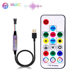 Контроллер  для адресной RGB ленты, USB 5V c пультом