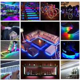  RGB LED лента на батарейках, 1метр LDL19