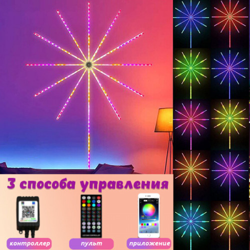 Комплект светодиодной ленты SPI RGB "Фейерверк" с контроллером (с функцией светомузыки), управление с телефона LDL39
