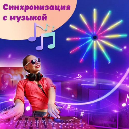 Комплект светодиодной ленты SPI RGB "Фейерверк" с контроллером (с функцией светомузыки), управление с телефона LDL39