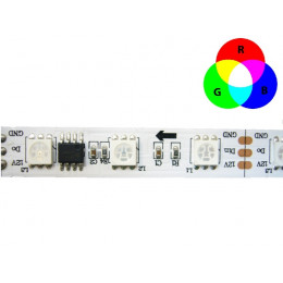  Aдресная LED лента 60шт/м, 12В, IP30, 5метров