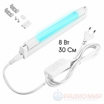 Кварцевая бактерицидная УФ-лампа для дома Огонёк OG-LDP05, 8 Вт