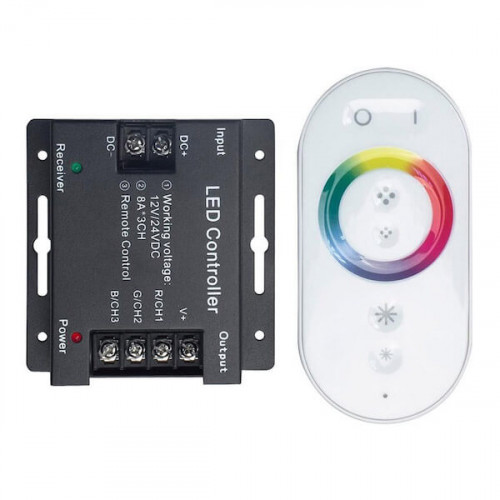 Ecola LED RGB RF controller 24A 12V, с кольцевым сенсорным радиопультом