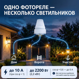 Фотореле 2,2 кВт, 5–50 Лк, SBL-FR-601 SmartBuy
