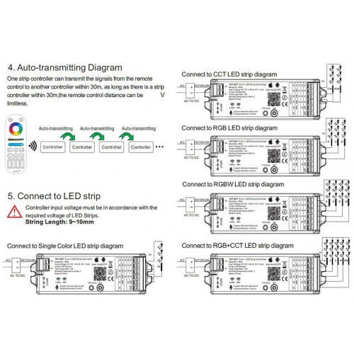 LED контроллер Tuya Smart Life, WiFi+BT, 5 в 1, WB5