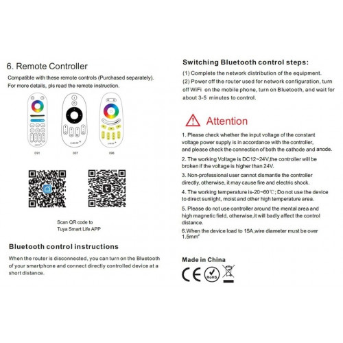 LED контроллер Tuya Smart Life, WiFi+BT, 5 в 1, WB5