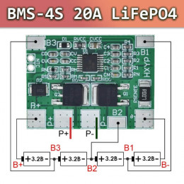 BMS 4S LiFePO4 20A плата защиты HXYP-4S-3828