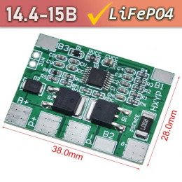 BMS 4S LiFePO4 20A плата защиты HXYP-4S-3828