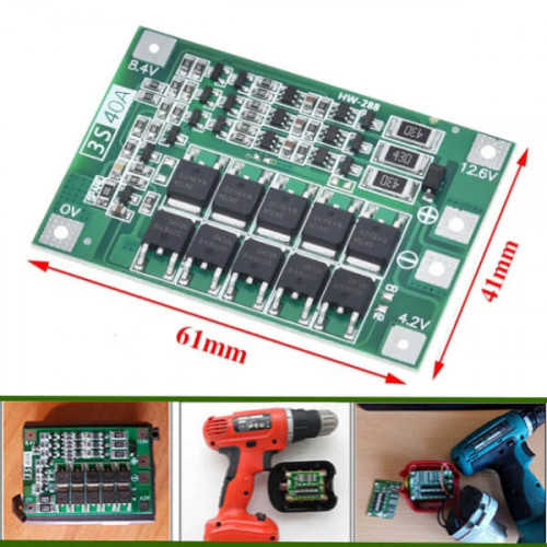 Плата BMS 3S 40A Li-Ion 18650 с балансировкой и функцией восстановления HW-288