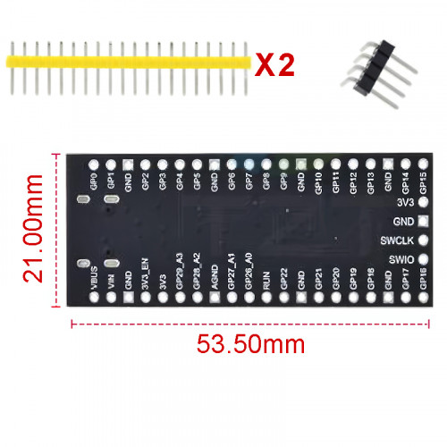 RP2350 Pico2 плата разработки (16MB, Dual-Core, USB-C)