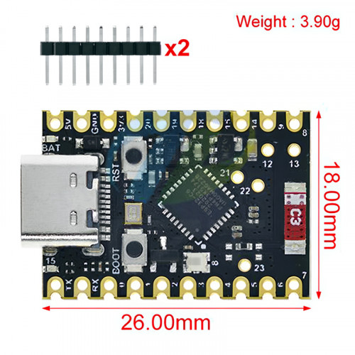 ESP32-C6 SuperMini (Wi-Fi 6, Bluetooth 5 LE)