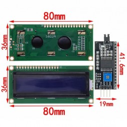 LCD дисплей 1602 c I2C адаптером