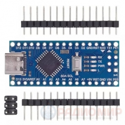 Arduino Nano V3.0 на CH340G, Type-C, без пайки
