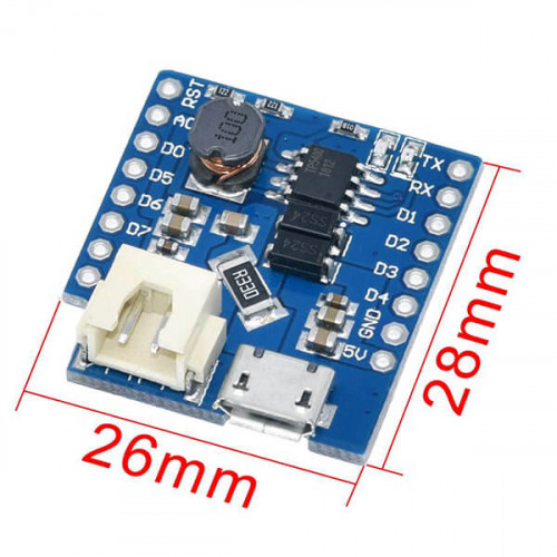 Battery Shield V1.1.0 для WEMOS D1 mini — зарядка и Boost-питание для литиевой батареи