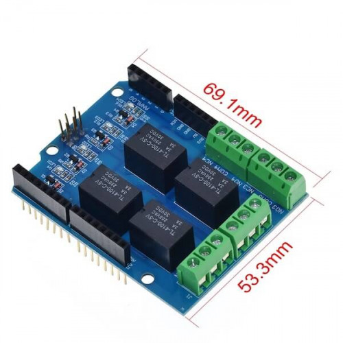 Шильд релейный 4 канала для Arduino Uno