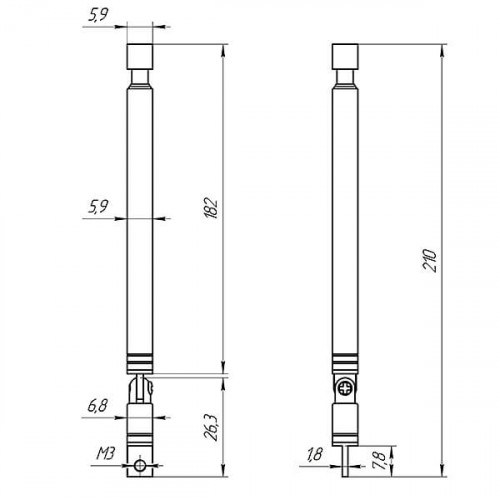 Антенна телескопическая поворотная AST-16 RUICHI