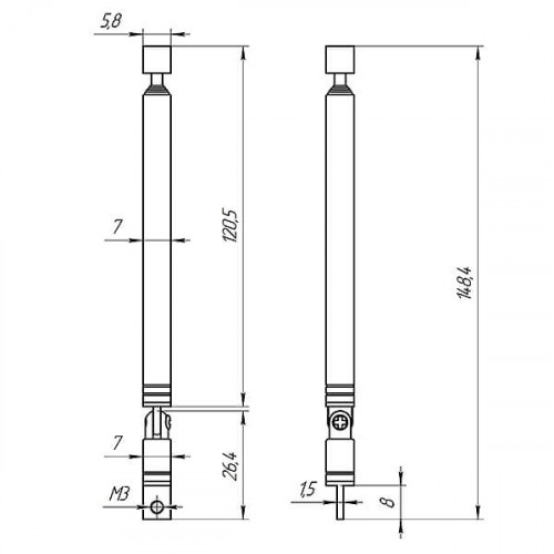 Антенна телескопическая поворотная AST-9 RUICHI