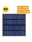12V 3W солнечная панель, эпоксидная поликристаллическая батарея, 145х145 мм