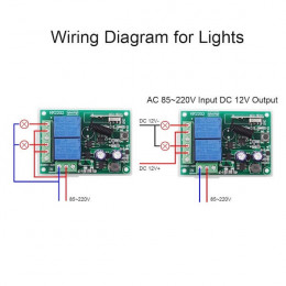 Радиореле AC 220V 2-канальное