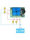 Беспроводное четырехканальное реле c двумя пультами, AC 220V, 433МГц, KR2204-4