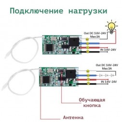  Радиореле DC  5-18V управление мотором, пульт в комплекте