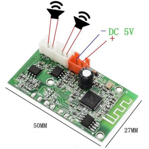 Усилитель мощности звука 2x3 Вт Bluetooth