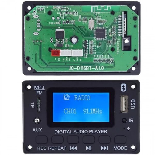 Модуль МР3 плеера с Bluetooth / USB / microSD, +запись, +микрофон JQ-D116BT-A1.0