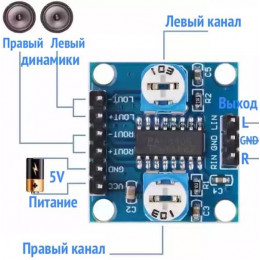 Аудио усилитель   5W+5W стерео 5V PAM8406